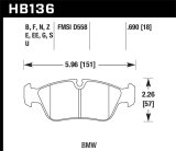 Hawk BMW 318i/318iC/318iS/318Ti/325Ci/325i/325iS/325Xi/328Ci/328iC/328iS/Z3 Race DTC-60 Frt Brk Pads thumbnail 5