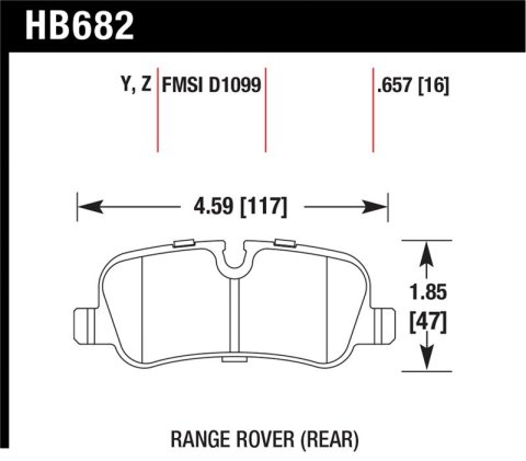 Hawk 05-09 Range Rover LR3 D1099 LTS Street Rear Brake Pads thumbnail 1