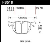 Hawk BMW 3/5/7Series/M3/M5/X3/X5/Z4/Z8 / Land Rover Range Rover DTC-60 Race Rear Brake Pads thumbnail 1