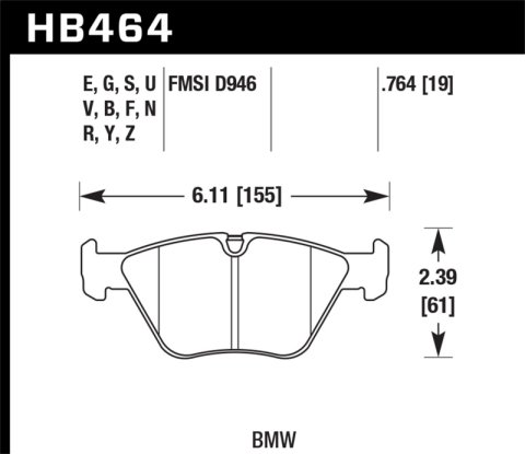 Hawk 01-06 BMW 330Ci / 01-05 330i/330Xi / 01-06 M3 Blue 9012 Front Race Brake Pads thumbnail 6