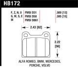 Hawk Alfa Romeo / Audi / Opel / Porsche / Saab / VW Blue 9012 Front Race Brake Pads thumbnail 1