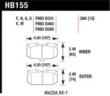 Hawk 90 Mazda RX-7 GXL/U / 86-91 & 93-95 RX-7 HT-10 Race Front Brake Pads thumbnail 1