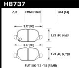 Hawk 12-15 Fiat 500 Abarth Rear HPS 5.0 Brake Pads thumbnail 6