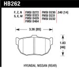 Hawk 89-97 Nissan 240SX HT-10 Race Rear Brake Pads thumbnail 1