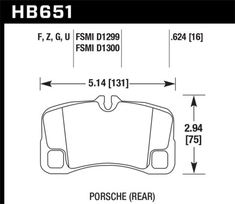 Hawk 07-08 Porsche 911 Turbo/911 GT3/911 GT3 CUP Rear Ceramic Street Brake Pads thumbnail 4