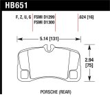 Hawk 07-08 Porsche 911 Turbo/911 GT3/911 GT3 CUP Rear DTC-70 Race Brake Pads thumbnail 1