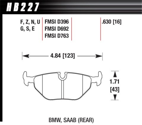 Hawk 92-95 BMW 325iS / 96-02 BMW M3 DTC-70 Race Rear Brake Pads thumbnail 5