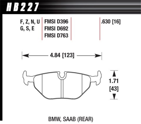 Hawk 92-95 BMW 325iS / 96-02 BMW M3 DTC-70 Race Rear Brake Pads thumbnail 7