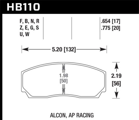 Hawk AP CP3307 / CP5040-5S4 / CP5200 (SC250) Caliper DTC-60 Race Brake Pads thumbnail 6