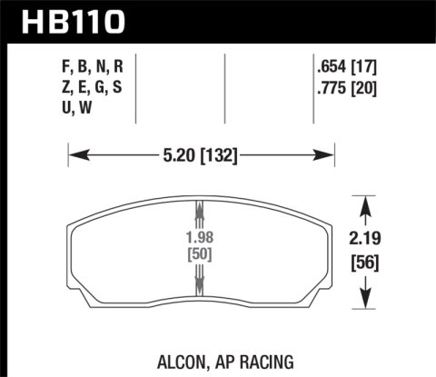 Hawk AP CP3307 / CP5040-5S4 / CP5200 (SC250) Caliper DTC-60 Race Brake Pads thumbnail 7