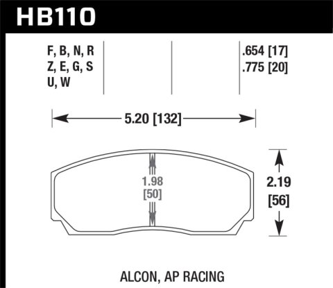 Hawk AP CP3307 / CP5040-5S4 / CP5200 (SC250) Caliper DTC-60 Race Brake Pads thumbnail 8