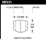Hawk 10-12 Chevy Corvette Grand Sport / 06-12 Corvette Z06 Front DTC-70 Race Brake Pads thumbnail 1