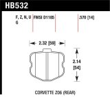 Hawk 10-12 Chevy Corvette Grand Sport / 06-12 Corvette Z06 Rear DTC-70 Race Brake Pads thumbnail 1