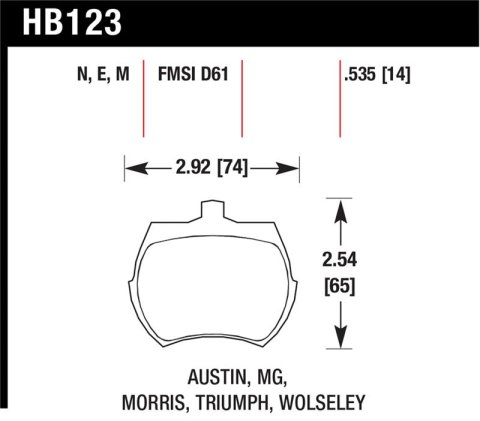 Hawk 66-79 MG Midget / 75-80 Triumph TR7 Black Front Race Brake Pads