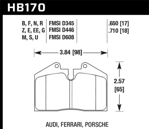 Hawk 89-94 Porsche 911 / 86-91 944 Front & Rear Blue 9012 Race Brake Pads thumbnail 5