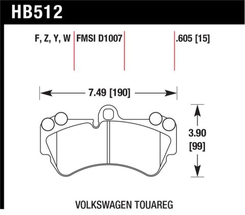 Hawk 08 Porsche Cayenne GTS/Turbo / 03-09 Cayenne / 04-05 VW Touareg DTC-30 Race Front Brake Pads thumbnail 1