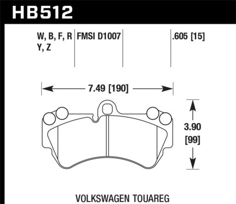 Hawk 08 Porsche Cayenne GTS/Turbo / 03-09 Cayenne / 04-05 VW Touareg DTC-30 Race Front Brake Pads thumbnail 9