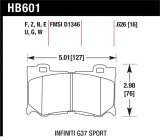 Hawk 10-11 Infiniti FX50 / 09-10 G37 / 09-10 Nissan 370Z DTC-60 Race Front Brake Pads thumbnail 1