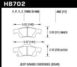 Hawk 11-12 Dodge Durango / 11-12 Jeep Grand Cherokee HPS Rear Street Brake Pads thumbnail 5