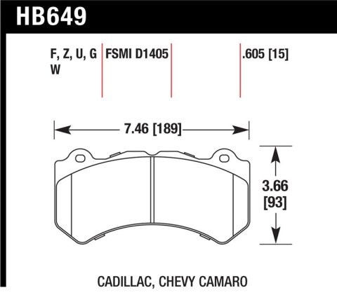 Hawk 08-12 Cadillac CTS-V / 12 Jeep Grand Cherokee (WK2) SRT8 DTC-30 Front Race Brake Pads thumbnail 1