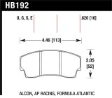 Hawk AP Racing CP4567 / CP5040-10/11/12/13S4 / CP5100 / CP5108 / CP6760 DTC-60 Race Brake Pads thumbnail 1