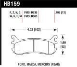 Hawk 94-97 & 99-03 Mazda Miata HT-10 Race Rear Brake Pads thumbnail 1