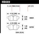 Hawk 09-12 BMW Z4 Rear Street Brake Pads thumbnail 1