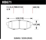 Hawk 13 Scion FR-S / 13 Subaru BRZ/10-12 Legacy 2.5 GT/3.6R DTC-30 Race Rear Brake Pads thumbnail 1