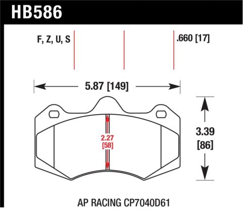 Hawk AP Racing CP7040 DTC-70 Race Brake Pads thumbnail 1