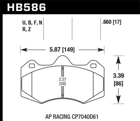 Hawk AP Racing CP7040 DTC-70 Race Brake Pads thumbnail 7