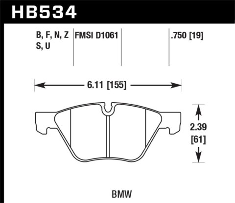 Hawk 08-12 BMW 128i /06 325i/325Xi /07 328i/328Xi /06 330i/330Xi Front DTC-70 Race Brake Pads thumbnail 8