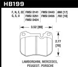 Hawk 86-89 Mercedes 560SL / 77-88 Porsche 924 / 78-81 928 / 83-89 944 DTC-70 Front Race Brake Pads thumbnail 5