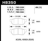 Hawk 86-01 Acura Integra LS / 99-00 Civic Coupe Si DTC-30 Race Rear Brake Pads thumbnail 9