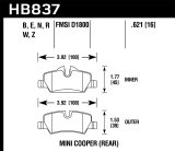 Hawk 14-17 Mini Cooper HPS 5.0 Rear Brake Pads thumbnail 3