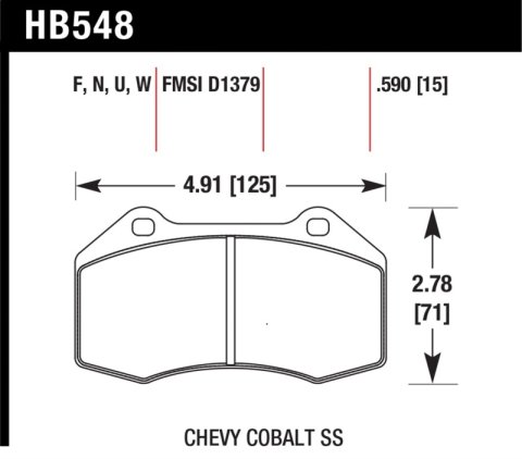 Hawk 08-10 Chevrolet Cobalt / HHR HPS 5.0 Front Brake Pads thumbnail 1