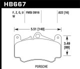 Hawk 11-12 Porsche 911 Targa 4S HPS 5.0 Front Brake Pads thumbnail 5