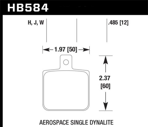 Hawk Aerospace Single Dynalite 12mm Thickness HPS Street Brake Pads thumbnail 2