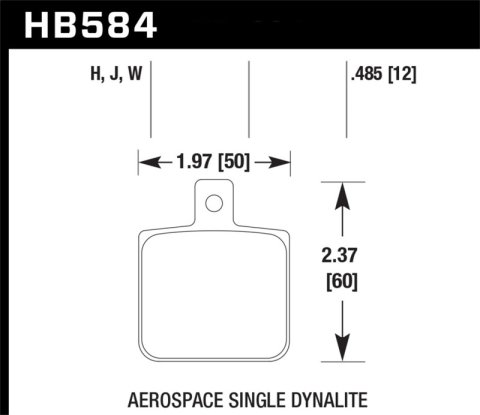 Hawk Aerospace Single Dynalite 12mm Thickness HPS Street Brake Pads thumbnail 4