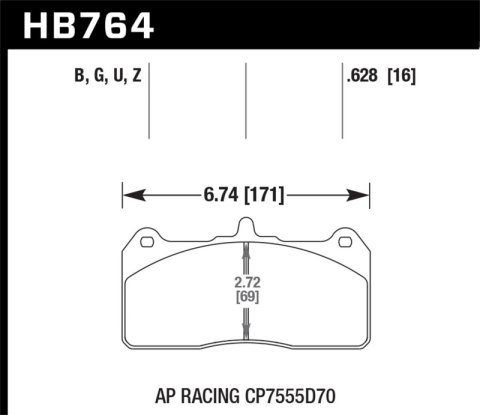 Hawk AP Racing CP7555D70 DTC-60 AP Racing Brake Pads thumbnail 5