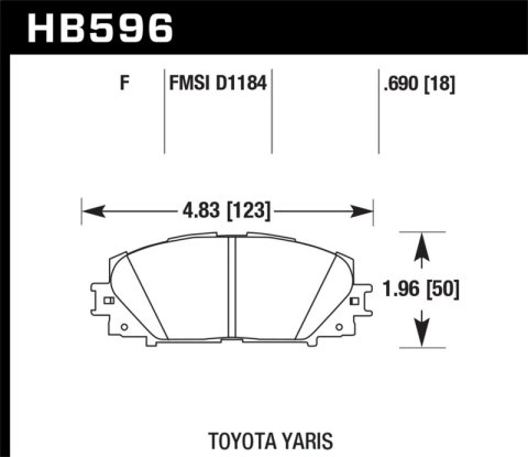 Hawk 07-16 Toyota Yaris HPS 5.0 Front Brake Pads thumbnail 4