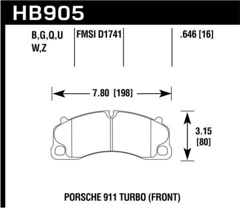 Hawk 18 Porsche 911 HPS 5.0 Front Brake Pads thumbnail 3