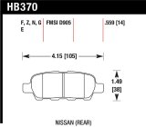 Hawk 03-07 350z / G35 / G35X w/o Brembo HP+ Street Rear Brake Pads thumbnail 1