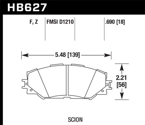 Hawk 06-16 Toyota RAV4 HPS 5.0 Front Brake Pads thumbnail 2