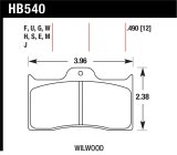 Hawk 0.490in Thickness Wilwood Ferro-Carbon HT-10 Motorsports Brake Pads thumbnail 1