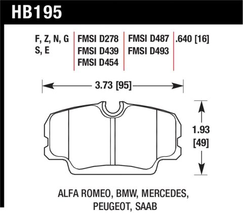 Hawk 84-4/91 BMW 325 (E30) HT-10 Front Race Pads (NOT FOR STREET USE) thumbnail 1