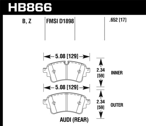 Hawk 18-19 Audi S5 HPS 5.0 Rear Brake Pads thumbnail 2