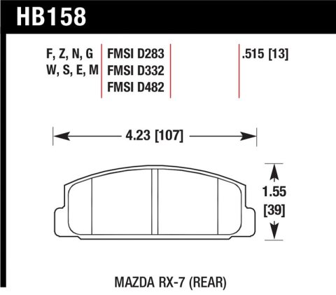 Hawk 86-95 Mazda RX-7 HPS Street Rear Brake Pads