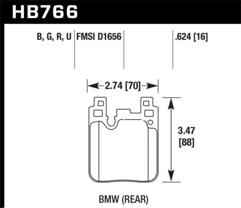 Hawk 14-20 BMW 2-Series / 12-18 BMW 3-Series Performance Ceramic Street Rear Brake Pads thumbnail 4