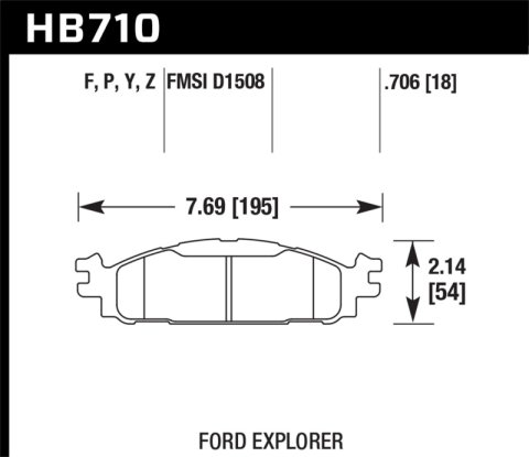 Hawk 11-19 Ford Explorer / Taurus HPS 5.0 Front Brake Pads thumbnail 1
