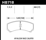 Hawk AP Racing/Alcon DTC-70 Race Brake Pads thumbnail 3